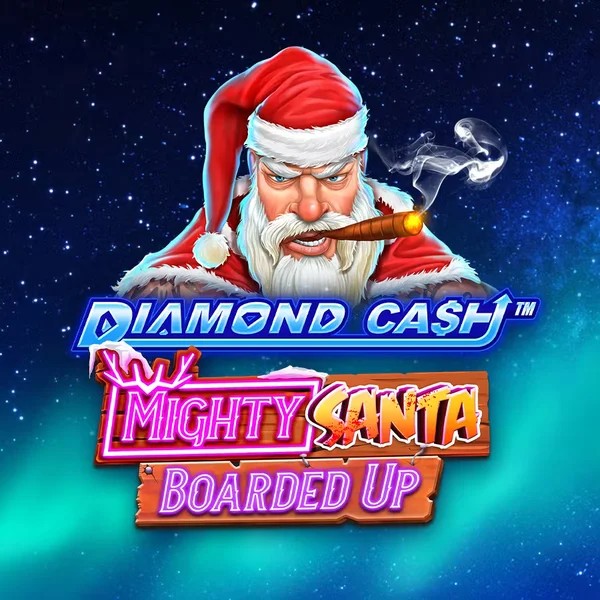 Slots logo of Diamond Cash Mighty Santa Boarded Up from Greentube at Spinogrino Casino
